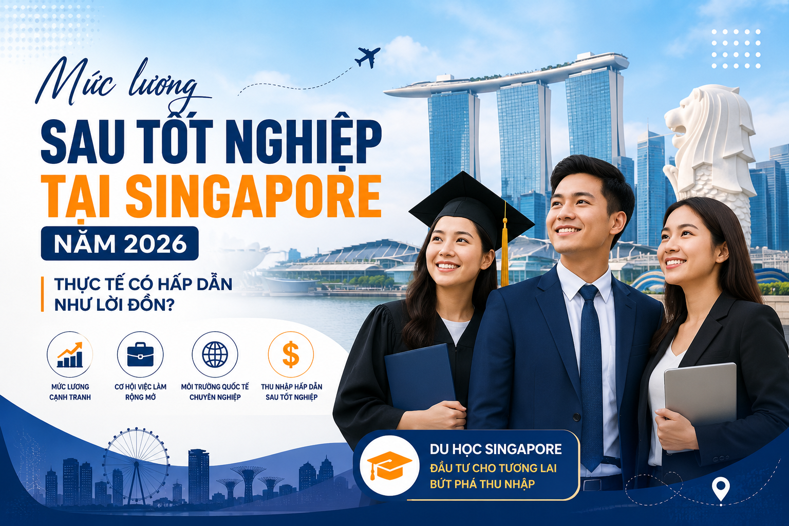 Mức lương sau tốt nghiệp của du học sinh tại Singapore năm 2026: Thực tế có hấp dẫn như lời đồn?